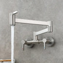 GobekUsa Black Brass Pot Filler Tap, Foldable Kitchen Faucet with Rotate Spout