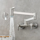 GobekUsa Black Brass Pot Filler Tap, Foldable Kitchen Faucet with Rotate Spout