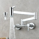GobekUsa Black Brass Pot Filler Tap, Foldable Kitchen Faucet with Rotate Spout