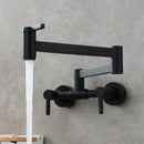 GobekUsa Black Brass Pot Filler Tap, Foldable Kitchen Faucet with Rotate Spout