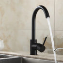 GobekUsa Brass Kitchen Faucet 360 Rotate Swivel Sink Mixer - Black, Single Hole