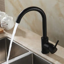 GobekUsa Brass Kitchen Faucet 360 Rotate Swivel Sink Mixer - Black, Single Hole