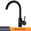 GobekUsa Brass Kitchen Faucet 360 Rotate Swivel Sink Mixer - Black, Single Hole