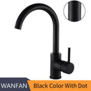 GobekUsa Brass Kitchen Faucet 360 Rotate Swivel Sink Mixer - Black, Single Hole