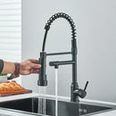 GobekUsa Brass Kitchen Sink Faucet Pull Down Mixer Tap with Dual Spout Rotation