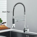 GobekUsa Brass Kitchen Sink Faucet: Pull Down Dual Spout, 360 Rotation, Hot/Cold Mixer, 2 Modes