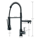 GobekUsa Brass Kitchen Sink Faucet: Pull Down Dual Spout, 360 Rotation, Hot/Cold Mixer, 2 Modes