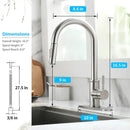 GobekUsa Black Brass LED Kitchen Faucet, Single Handle Hot&Cold Water Mix Tap