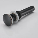 Matte black brass vessel sink pop up drain with overflow bathroom by Decorbites