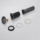 Matte black brass vessel sink pop up drain with overflow bathroom by Decorbites