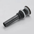 Matte black brass vessel sink pop up drain with overflow bathroom by Decorbites