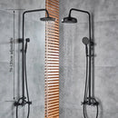 GobekUsa Black Bronze Shower Faucet Set with 8" Rain Shower Head & Hand Shower