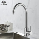 GobekUsa Kitchen Faucet Hot Cold Water Mixer - Matte Black/Brushed Nickel Kitchen Taps
