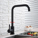 GobekUsa Kitchen Faucet Hot Cold Water Mixer - Matte Black/Brushed Nickel Kitchen Taps