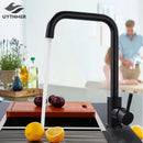 GobekUsa Kitchen Faucet Hot Cold Water Mixer - Matte Black/Brushed Nickel Kitchen Taps