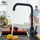 GobekUsa Kitchen Faucet Hot Cold Water Mixer - Matte Black/Brushed Nickel Kitchen Taps