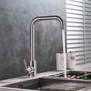GobekUsa Kitchen Faucet Hot Cold Water Mixer - Matte Black/Brushed Nickel Kitchen Taps
