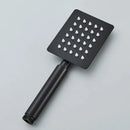 Matte black & brushed silver stainless steel handheld shower head bathroom by Decorbites