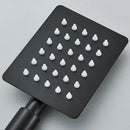 Matte black & brushed silver stainless steel handheld shower head bathroom by Decorbites