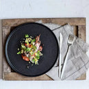 GobekUsa Black Ceramic Dinner Plate Steak Salad Lunch Plate Tray - Hotel Restaurant Tableware