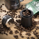Matte black ceramic espresso machine dosing cup kitchen barista tool by Decorbites