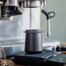 Matte black ceramic espresso machine dosing cup kitchen barista tool by Decorbites