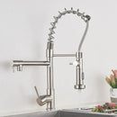 GobekUsa Brass Kitchen Faucet Spring Swivel Spout Hot Cold Water Mixer Taps