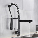GobekUsa Brass Kitchen Faucet Spring Swivel Spout Hot Cold Water Mixer Taps