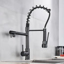GobekUsa Brass Kitchen Faucet Spring Swivel Spout Hot Cold Water Mixer Taps