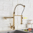 GobekUsa Brass Kitchen Faucet Spring Swivel Spout Hot Cold Water Mixer Taps