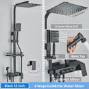GobekUsa Digital Display Shower Faucet Rainfall Head Thermostatic Mixer Set
