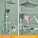 GobekUsa Digital Display Shower Faucet Rainfall Head Thermostatic Mixer Set