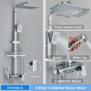 GobekUsa Digital Display Shower Faucet Rainfall Head Thermostatic Mixer Set