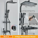 GobekUsa Digital Display Shower Faucet Rainfall Head Thermostatic Mixer Set