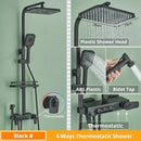 GobekUsa Digital Display Shower Faucet Rainfall Head Thermostatic Mixer Set