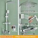 GobekUsa Digital Display Shower Faucet Rainfall Head Thermostatic Mixer Set