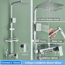 GobekUsa Digital Display Shower Faucet Rainfall Head Thermostatic Mixer Set