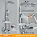 GobekUsa Digital Display Shower Faucet Rainfall Head Thermostatic Mixer Set