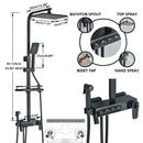 GobekUsa Digital Display Shower Faucet Rainfall Head Thermostatic Mixer Set