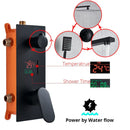 GobekUsa Digital Display Shower Faucet Set with Rainfall Head and Bathtub Spout