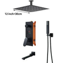 GobekUsa Digital Display Shower Faucet Set with Rainfall Head and Bathtub Spout