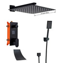 GobekUsa Digital Display Shower Faucet Set with Rainfall Head and Bathtub Spout