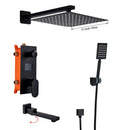 GobekUsa Digital Display Shower Faucet Set with Rainfall Head and Bathtub Spout