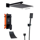 GobekUsa Digital Display Shower Faucet Set with Rainfall Head and Bathtub Spout