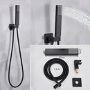 GobekUsa Digital Display Shower Faucet Set with Rainfall Head and Bathtub Spout