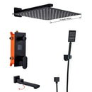 GobekUsa Digital Display Shower Faucet Set with Rainfall Head and Bathtub Spout