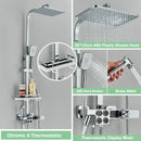 GobekUsa Gold Thermostatic Shower Faucet Set: Smart Digital Mixer, Wall Mounted Rainfall System