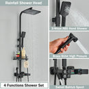GobekUsa Gold Thermostatic Shower Faucet Set: Smart Digital Mixer, Wall Mounted Rainfall System