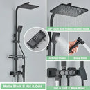 GobekUsa Gold Thermostatic Shower Faucet Set: Smart Digital Mixer, Wall Mounted Rainfall System