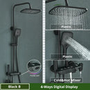 GobekUsa Digital Rainfall Shower System Mixer Set 4-way Bathroom Faucets Kit
